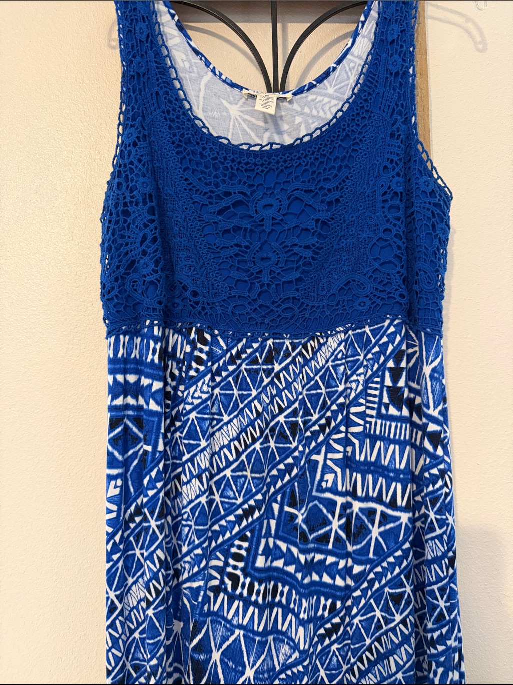 Westbound Royal Blue Crochet Bodice Maxi Dress